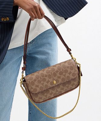 ＜COACH＞ブルック　フラップ　チェーン　バッグ・シグネチャー　キャンバス